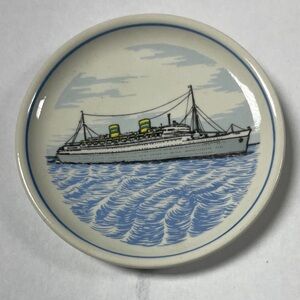 Vintage Ocean Liner Ceramic Plate